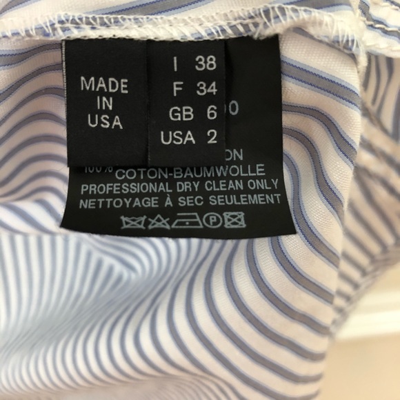 DEREK LAM STRIPE BUTTOM DOWN SHIRT. USA 2 - Picture 4 of 4